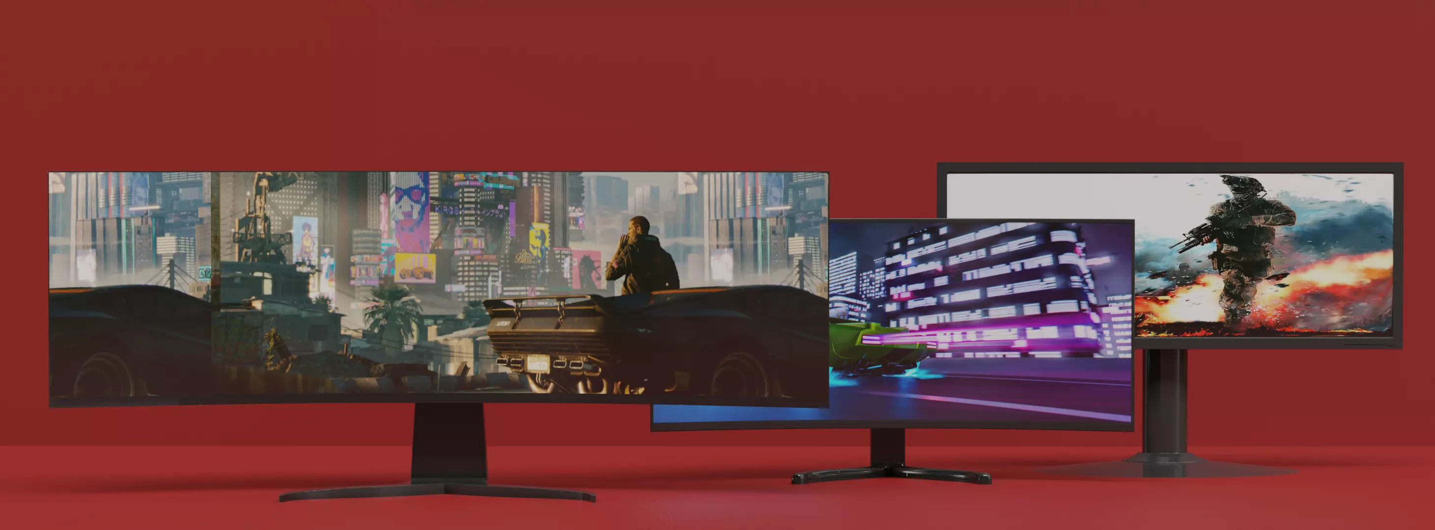 Gaming Monitors Pack 3D model_0