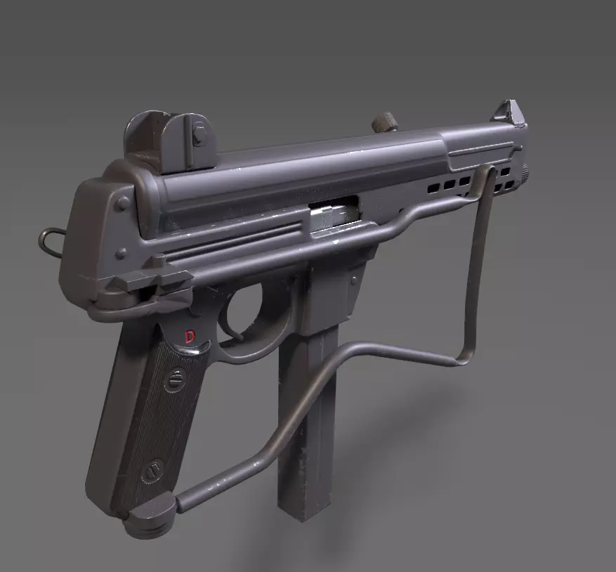 MPL Submachine gun  3D model_0