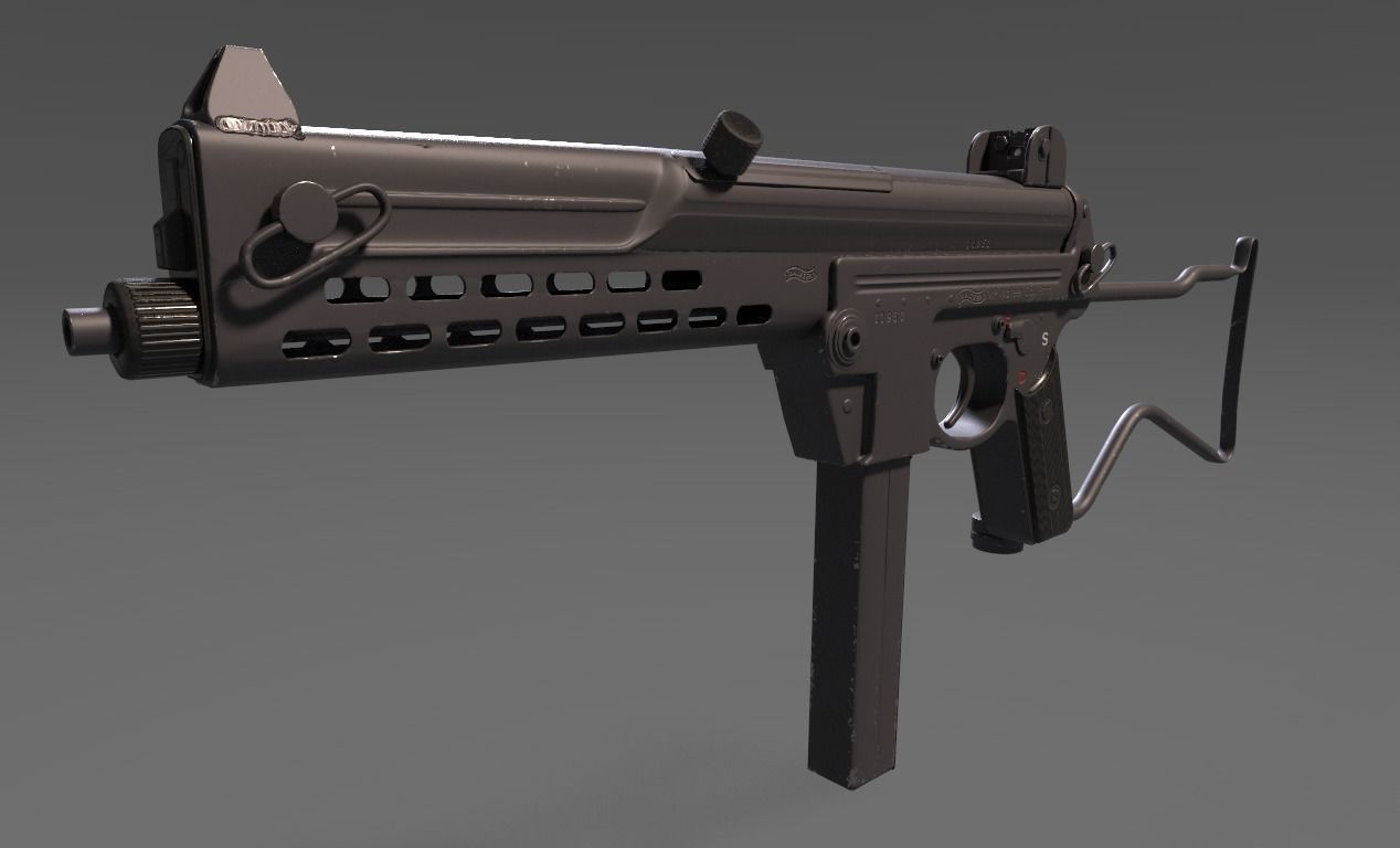 MPL Submachine gun  3D model_1