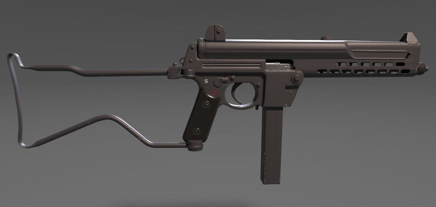 MPL Submachine gun  3D model_4