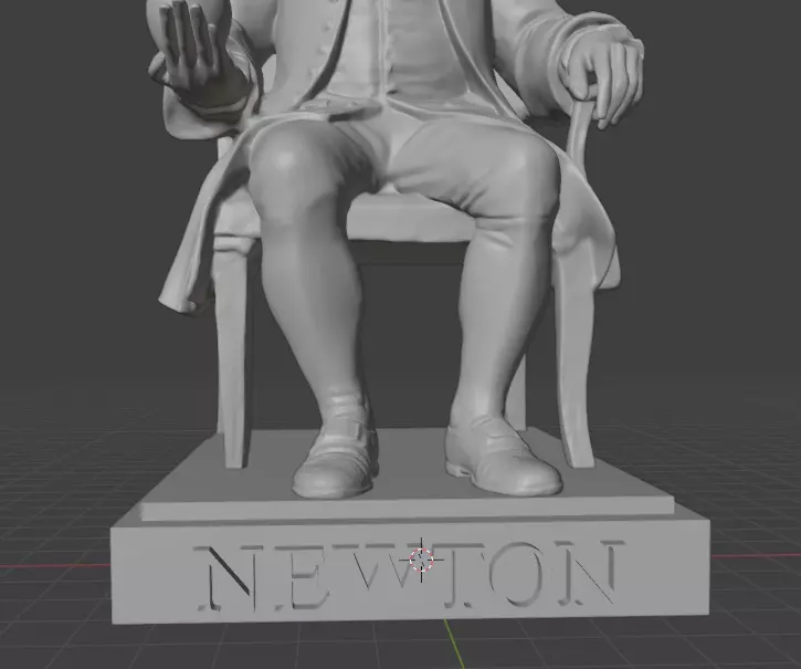 Isaac Newton Statue 3D print model_9
