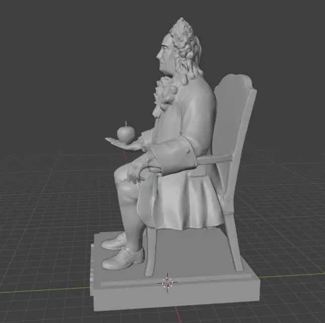 Isaac Newton Statue 3D print model_4