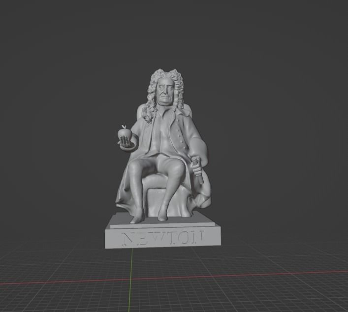 Isaac Newton Statue 3D print model_27