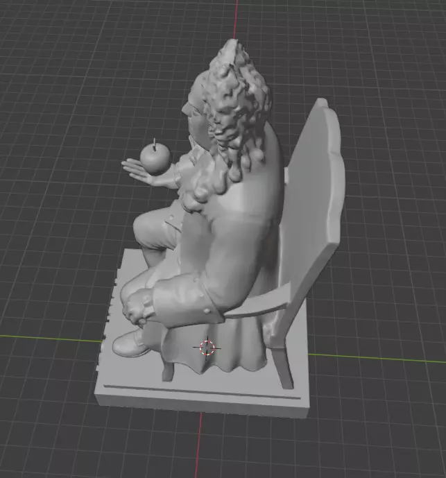 Isaac Newton Statue 3D print model_3