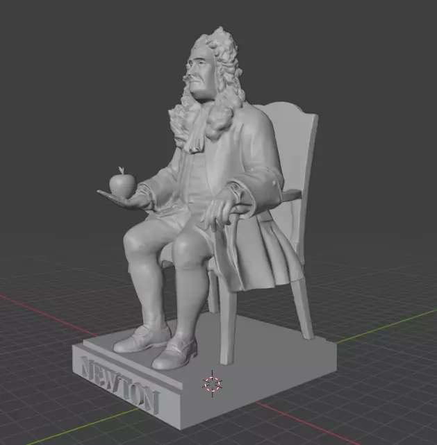 Isaac Newton Statue 3D print model_5