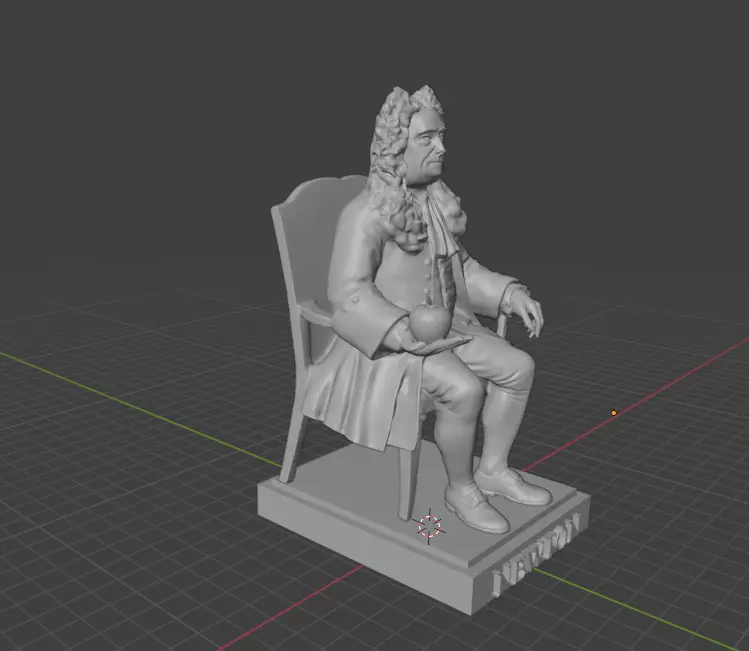 Isaac Newton Statue 3D print model_22