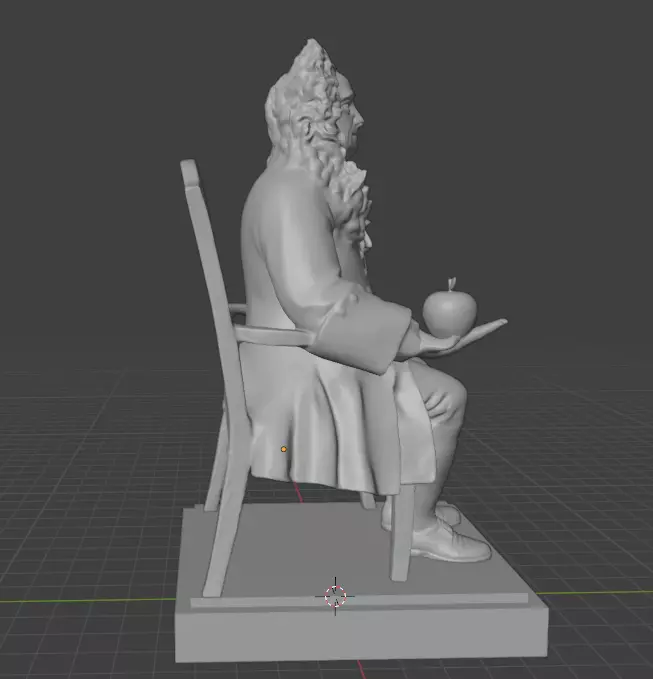 Isaac Newton Statue 3D print model_26