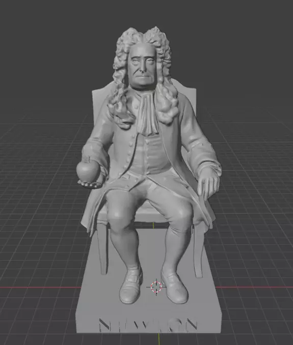 Isaac Newton Statue 3D print model_7