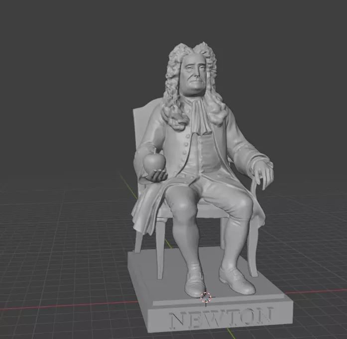 Isaac Newton Statue 3D print model_21
