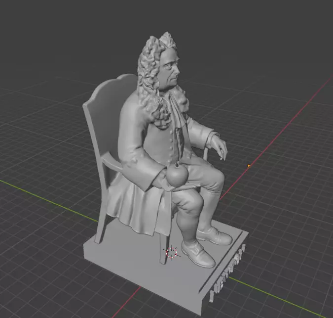 Isaac Newton Statue 3D print model_1