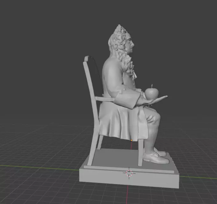 Isaac Newton Statue 3D print model_23