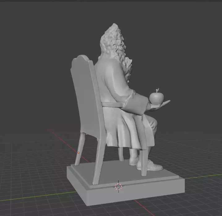 Isaac Newton Statue 3D print model_24