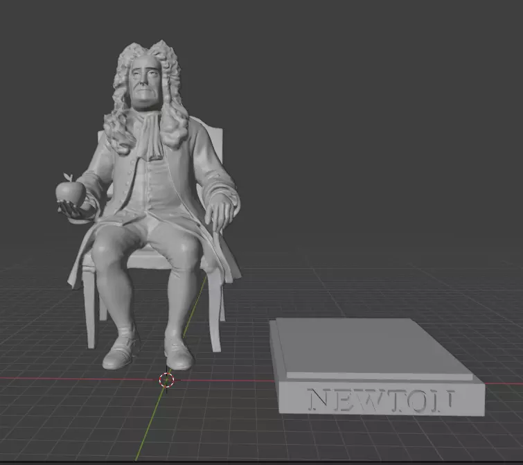 Isaac Newton Statue 3D print model_16