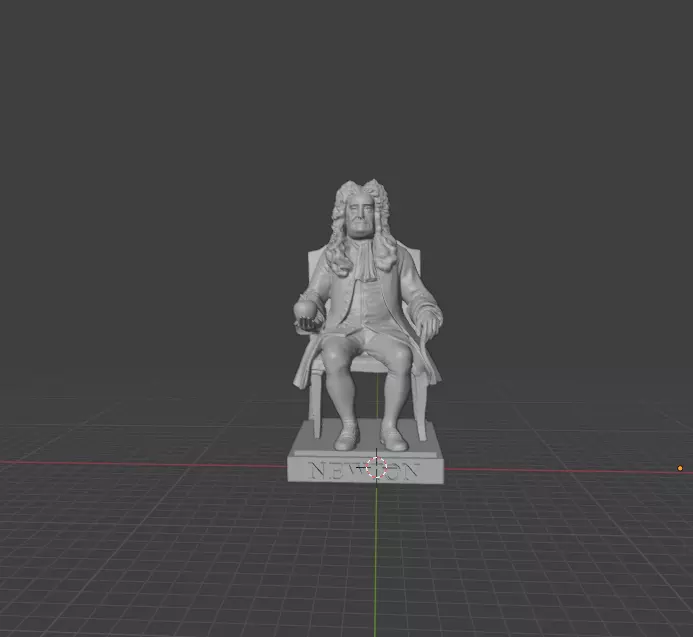 Isaac Newton Statue 3D print model_11
