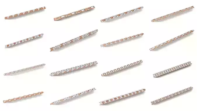 99  Chain Style Diamond Bracelet 3D Model Collection