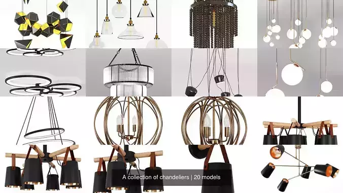 A collection of chandeliers