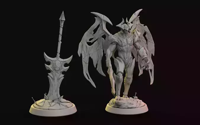 AATROX THE DARKIN BLADE MINIATURE 3D print model