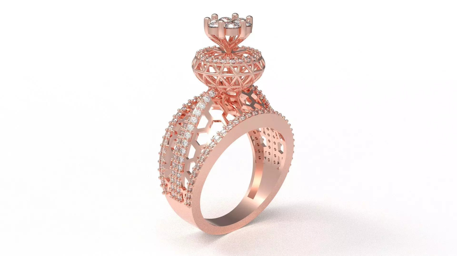 custom jewelry diamond Ring 3D print model