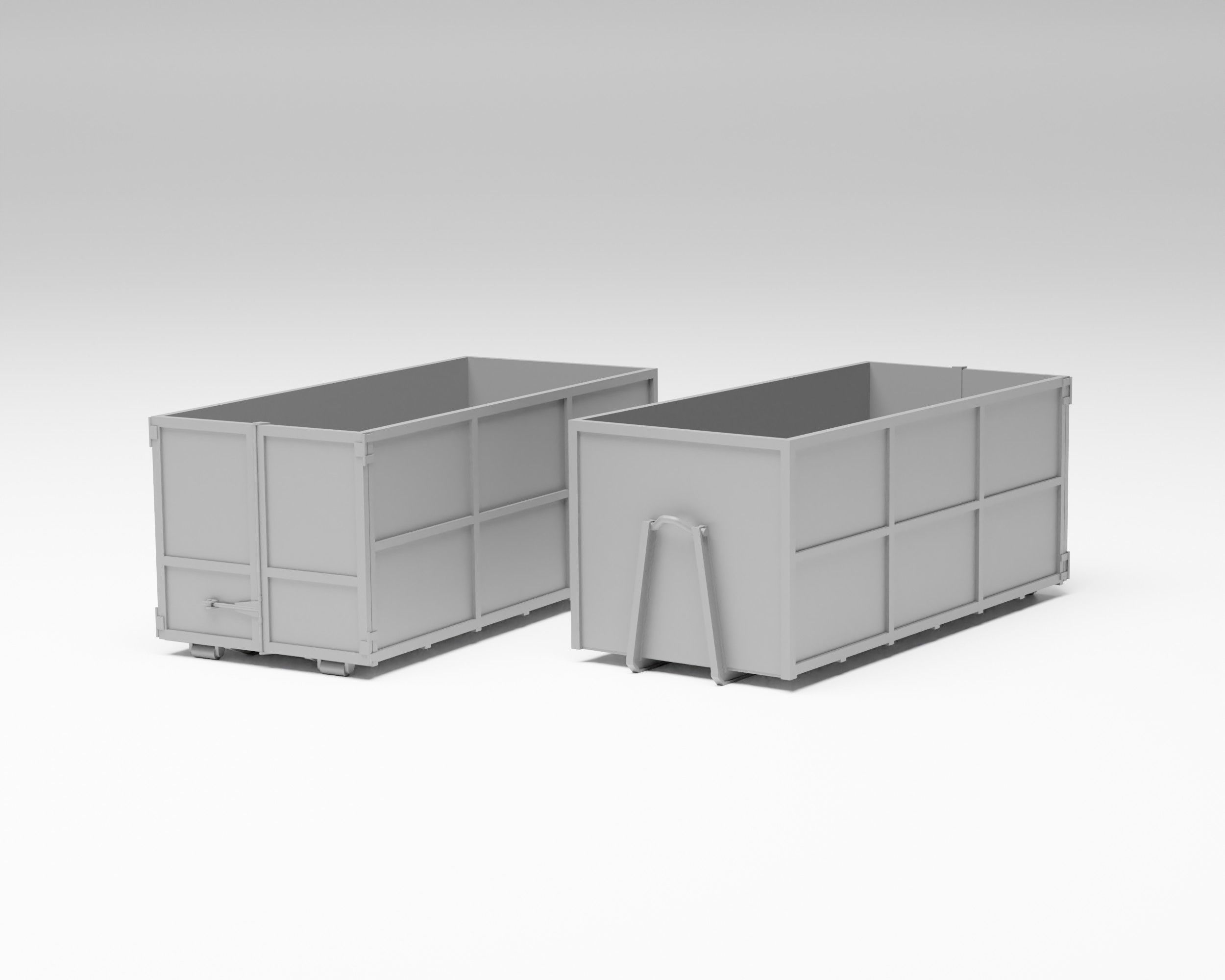 Garbage pack - Set of 13 containers and bins in H0 scale 3D print model_6