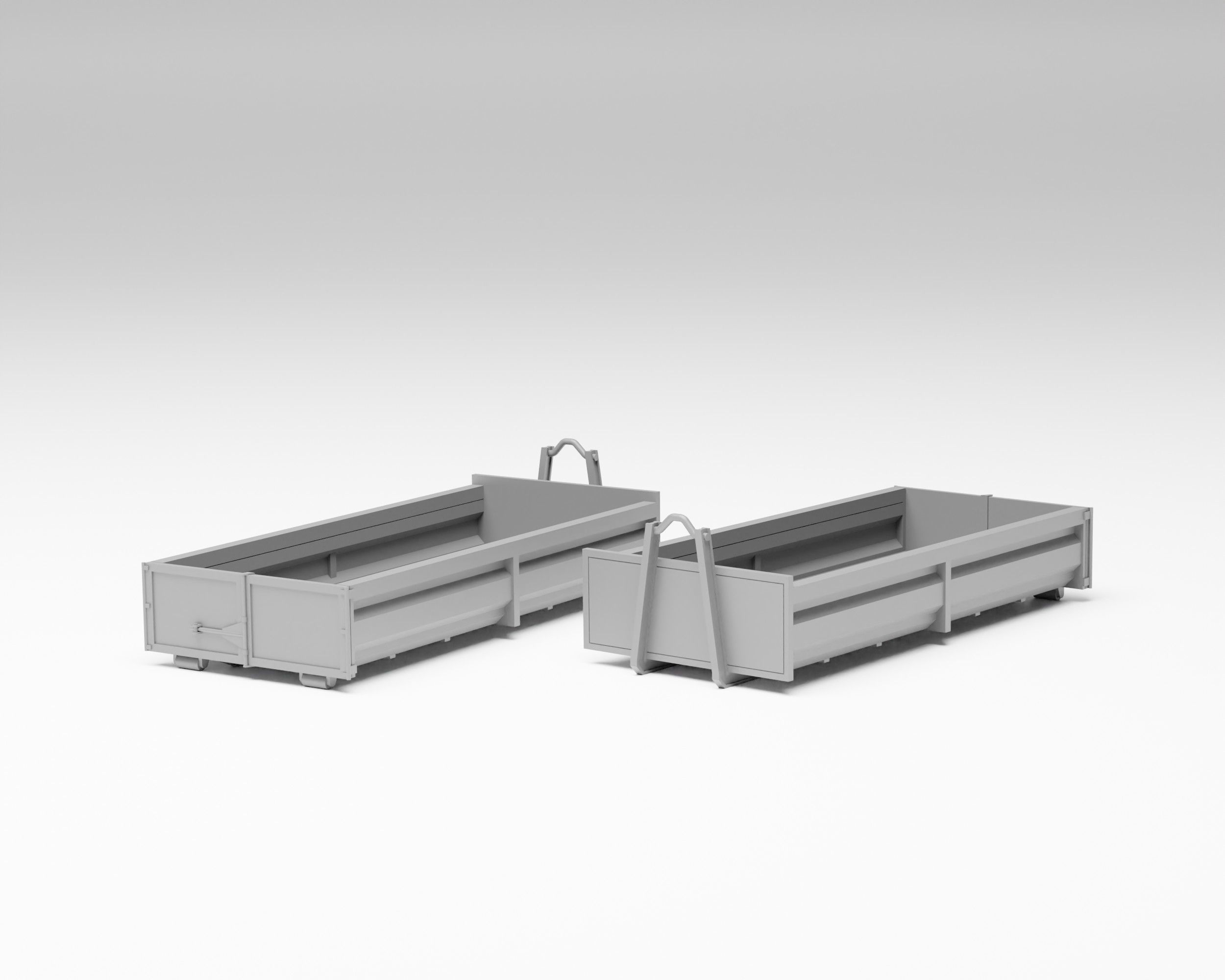 Garbage pack - Set of 13 containers and bins in H0 scale 3D print model_5