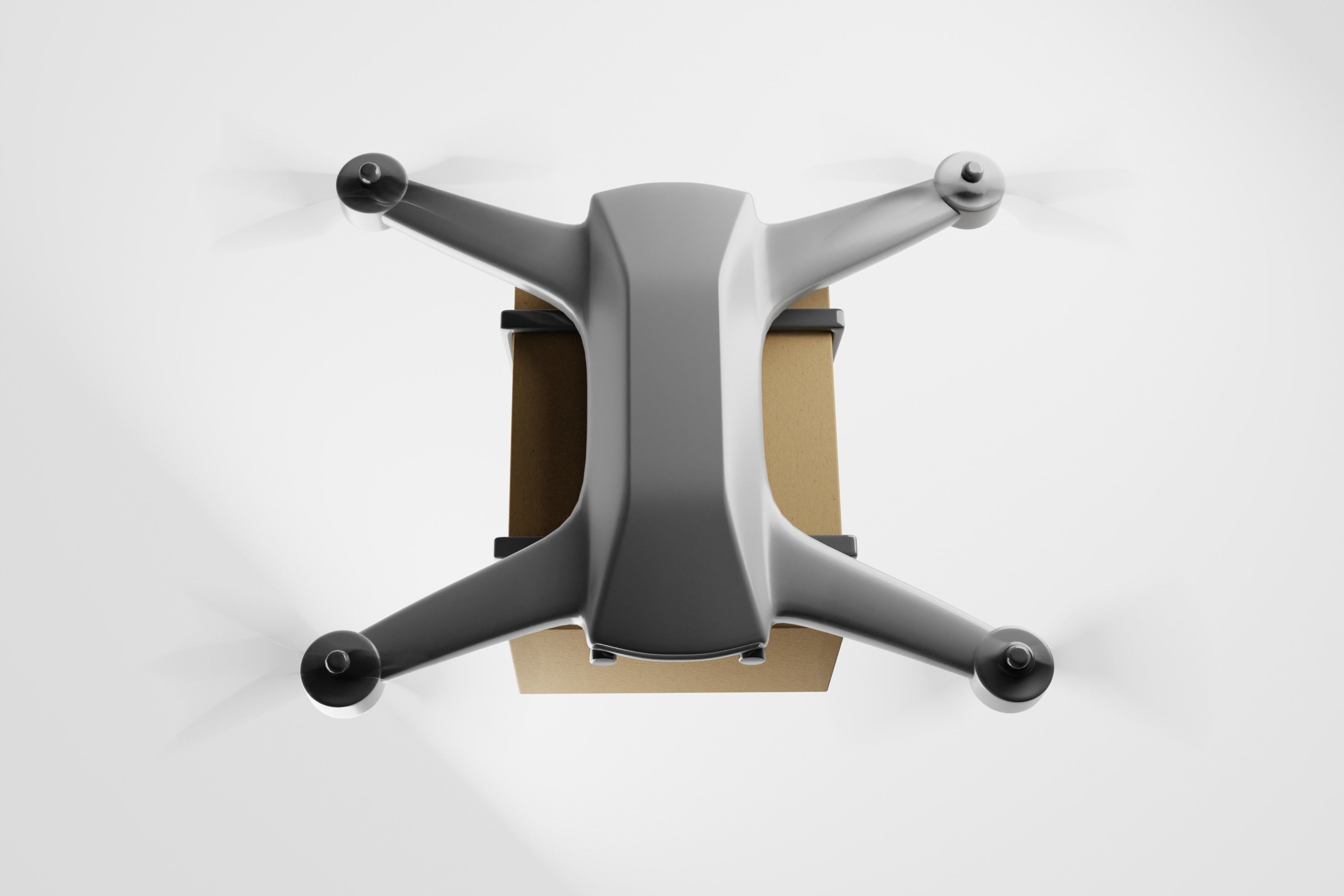 A delivery drone quadrocopter with a card box 3D model_3