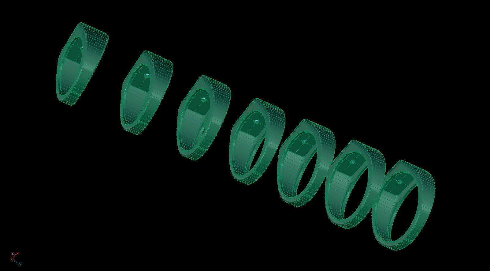 Life Signet Ring Octagonal Shape with Diamond 3D print model_18