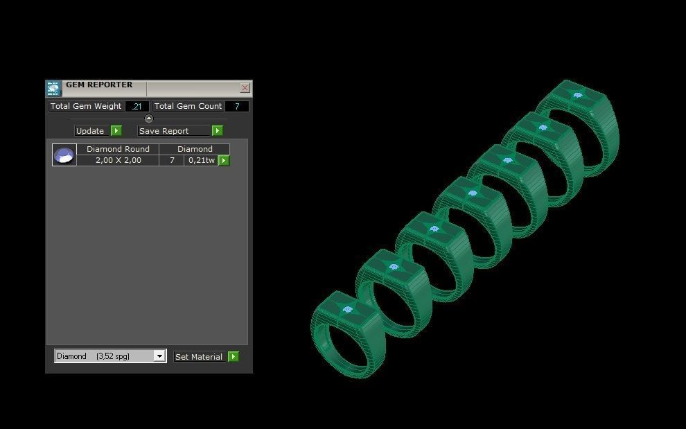 Life Signet Ring Octagonal Shape with Diamond 3D print model_15