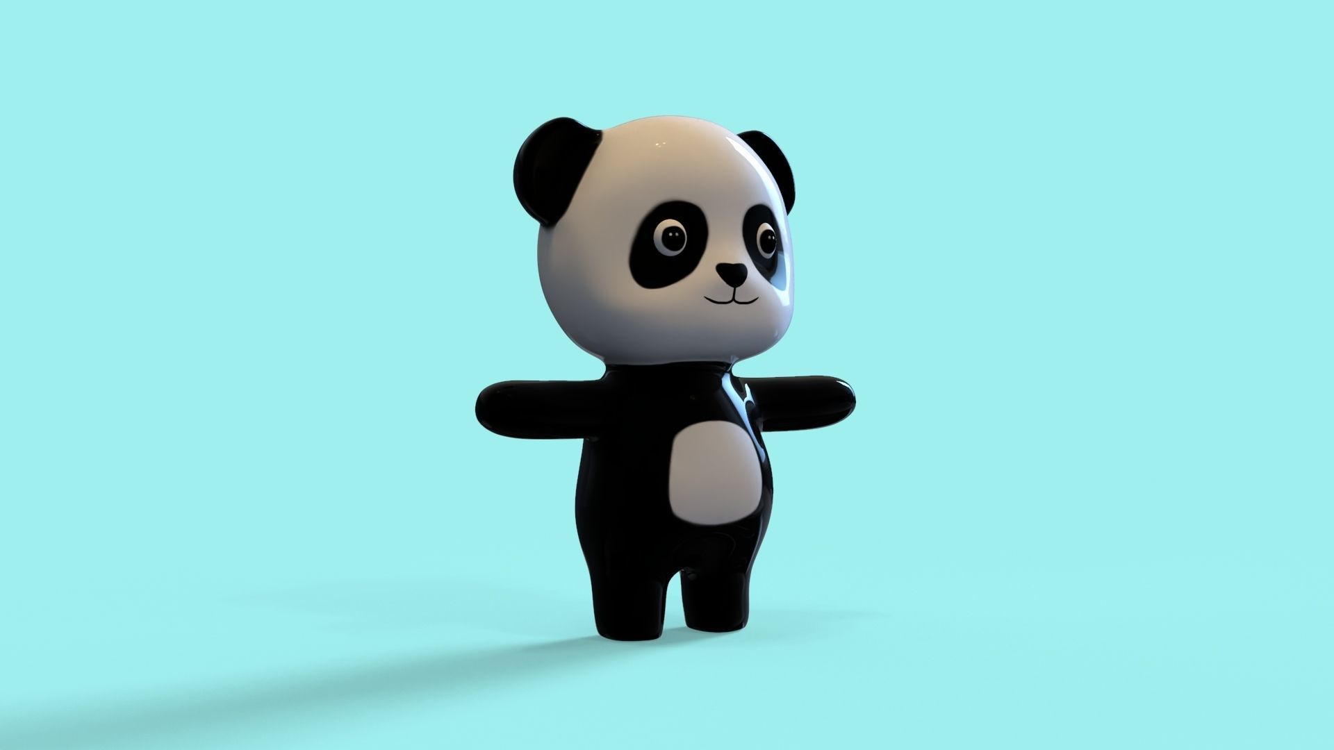 Character Panda Cute Low-poly 3D model_1