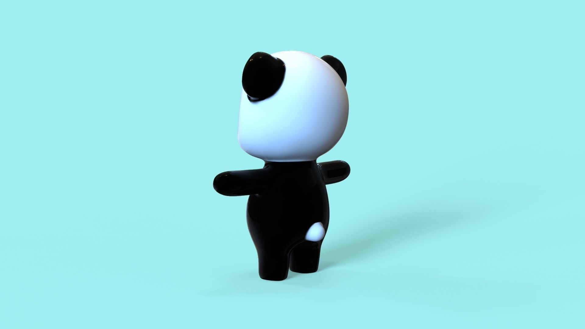 Character Panda Cute Low-poly 3D model_4