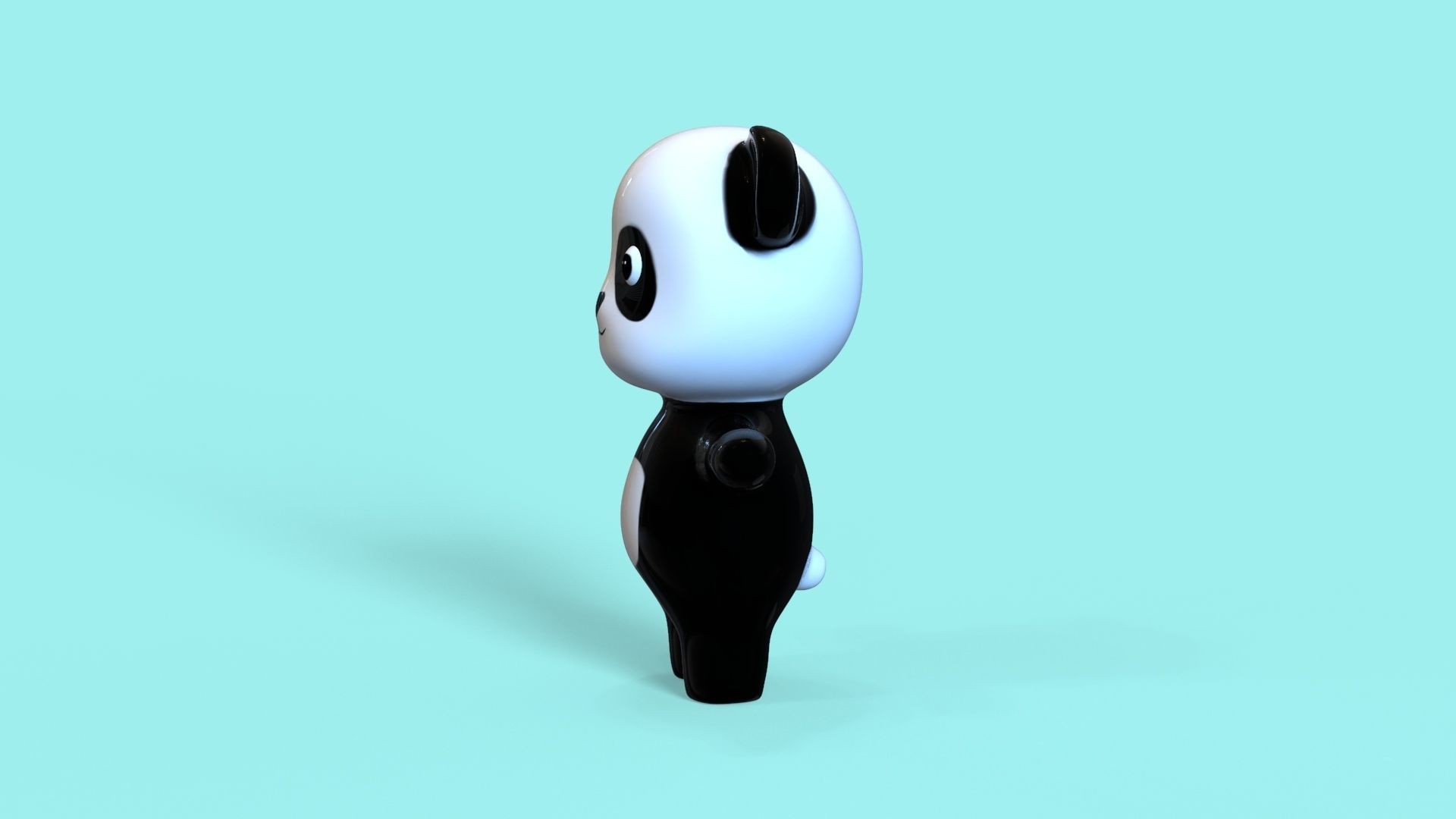 Character Panda Cute Low-poly 3D model_3