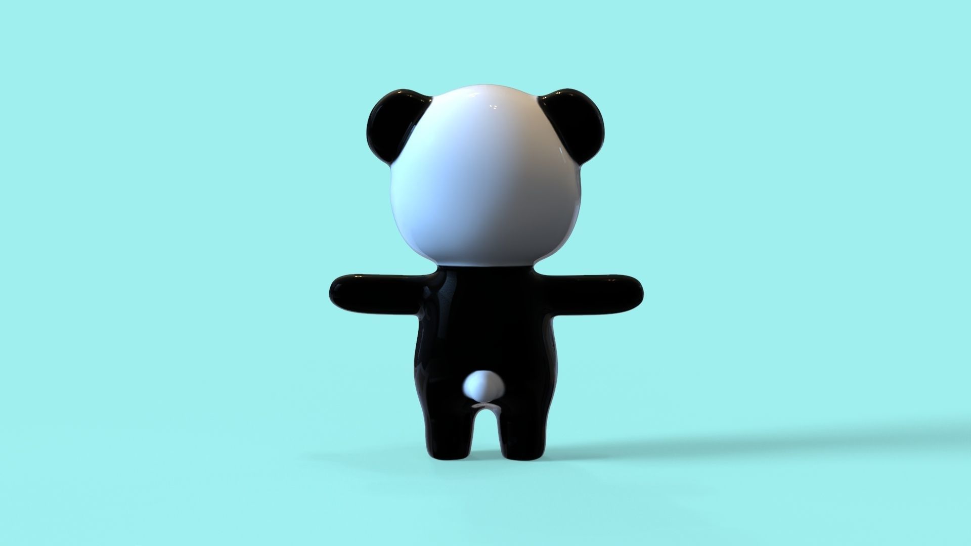 Character Panda Cute Low-poly 3D model_5