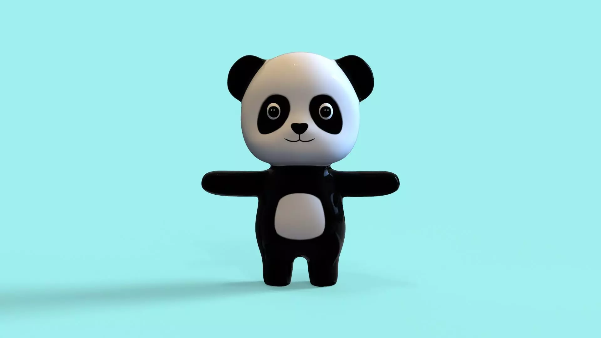 Character Panda Cute Low-poly 3D model_0