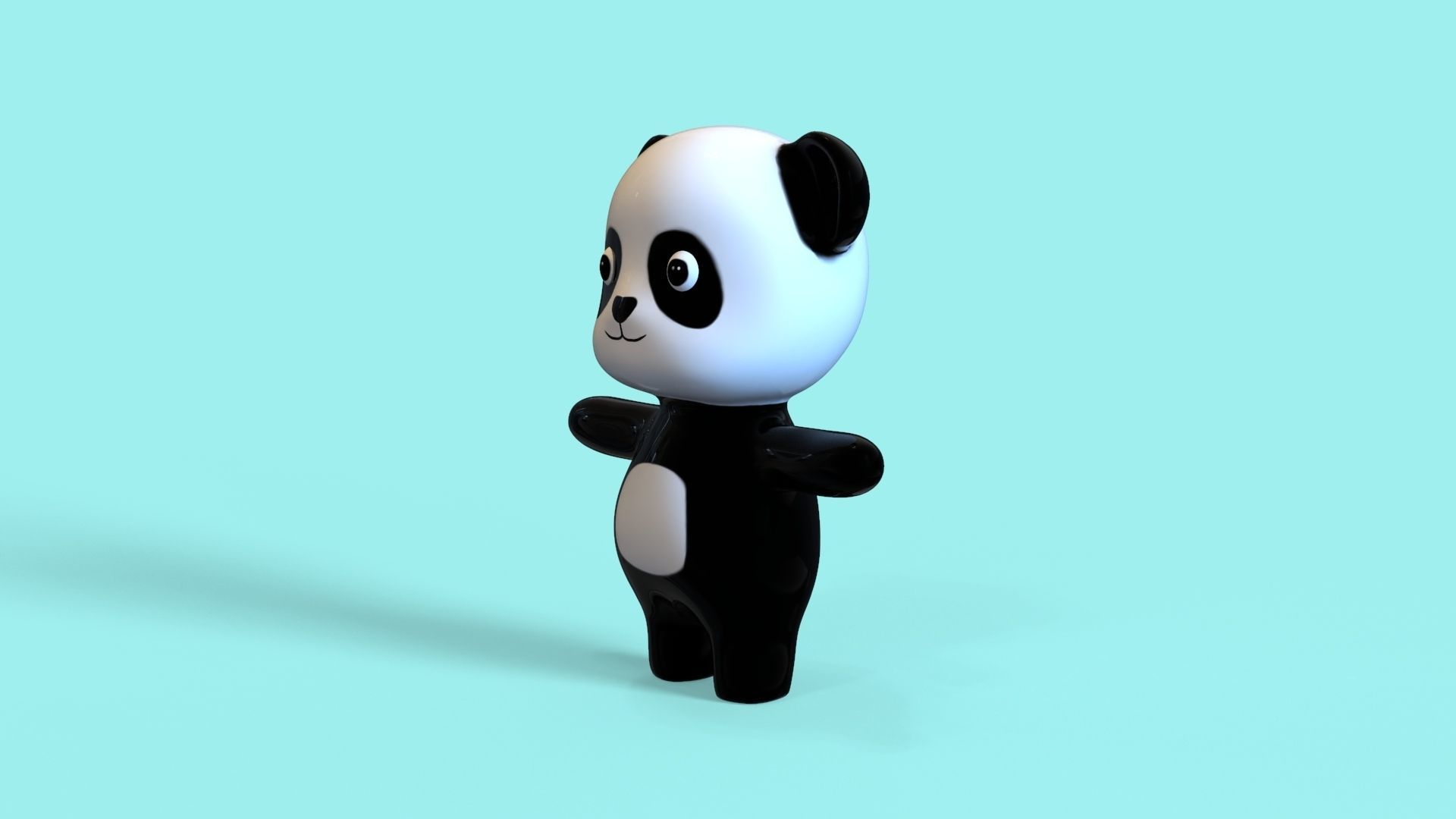 Character Panda Cute Low-poly 3D model_2