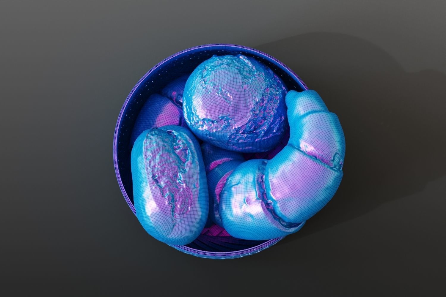 Wicker bread basket 3D model_13