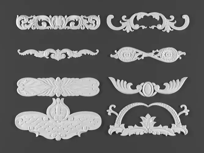 8 ornamental classic decoration kitbash 3d model vol 10