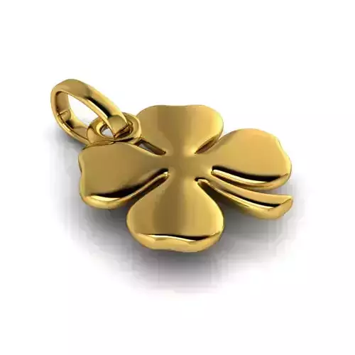 Lucky 4 Leaf Clover Charm necklace pendant Jewelry 3D print model