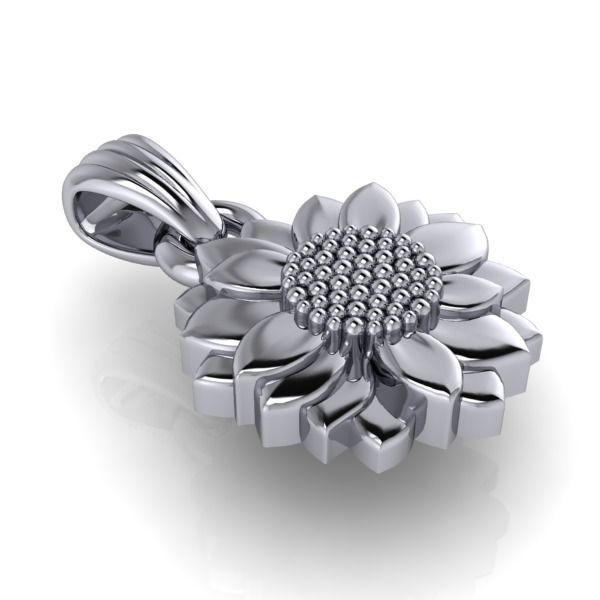Sunflower Charm pendant necklace bracelet Jewelry  3D print model_18