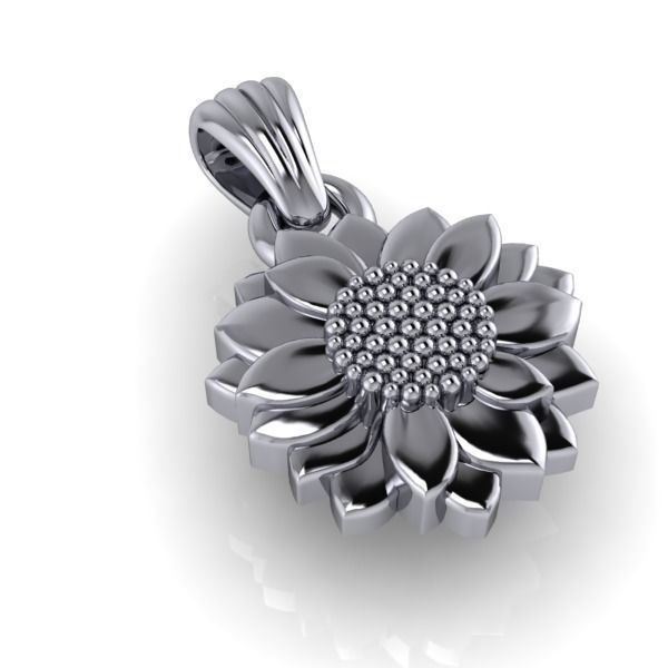 Sunflower Charm pendant necklace bracelet Jewelry  3D print model_16