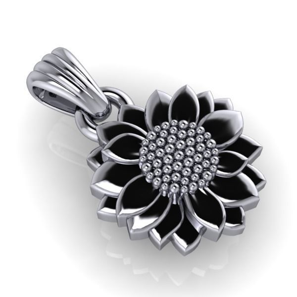 Sunflower Charm pendant necklace bracelet Jewelry  3D print model_6