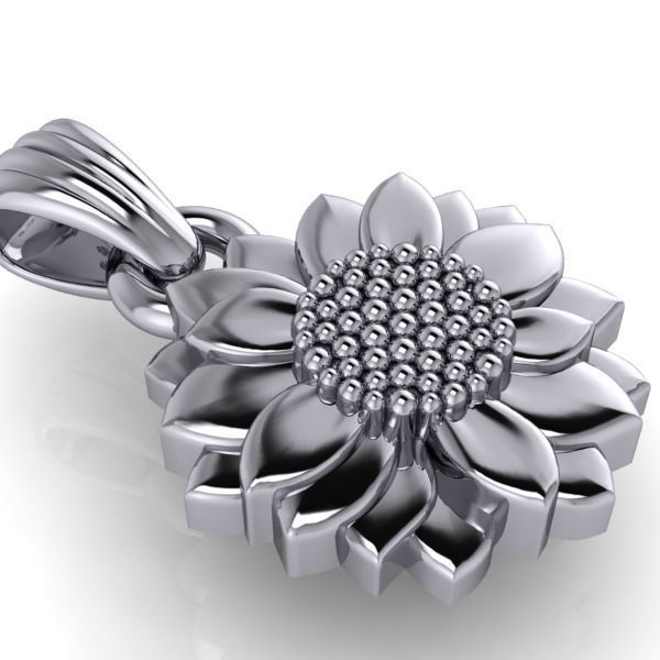 Sunflower Charm pendant necklace bracelet Jewelry  3D print model_7