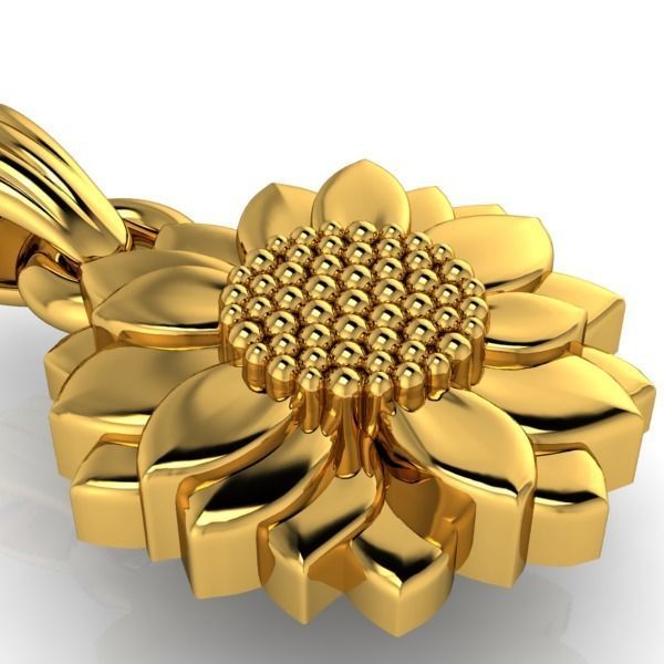 Sunflower Charm pendant necklace bracelet Jewelry  3D print model_2