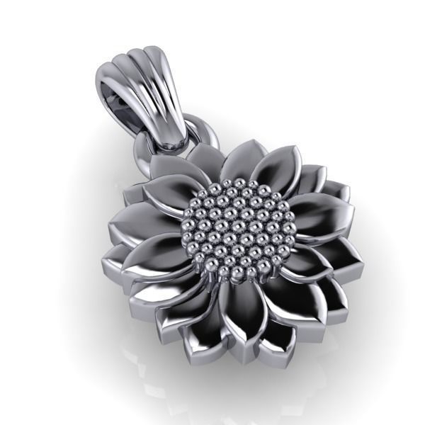 Sunflower Charm pendant necklace bracelet Jewelry  3D print model_11