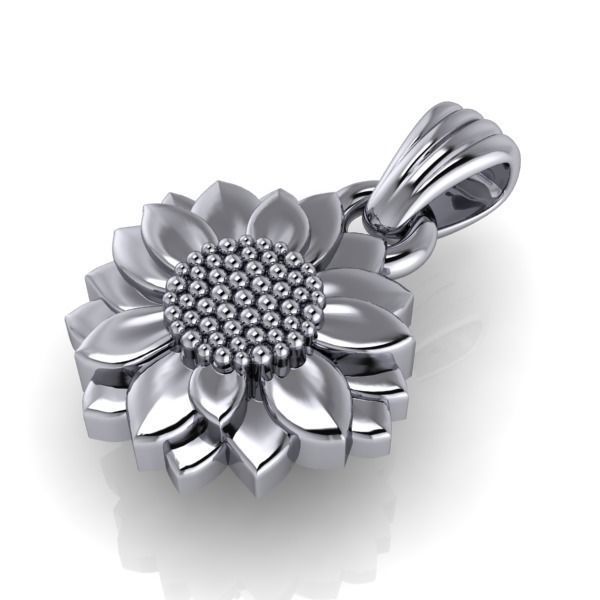 Sunflower Charm pendant necklace bracelet Jewelry  3D print model_14