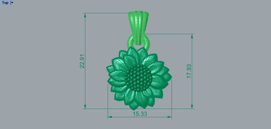 Sunflower Charm pendant necklace bracelet Jewelry  3D print model_19