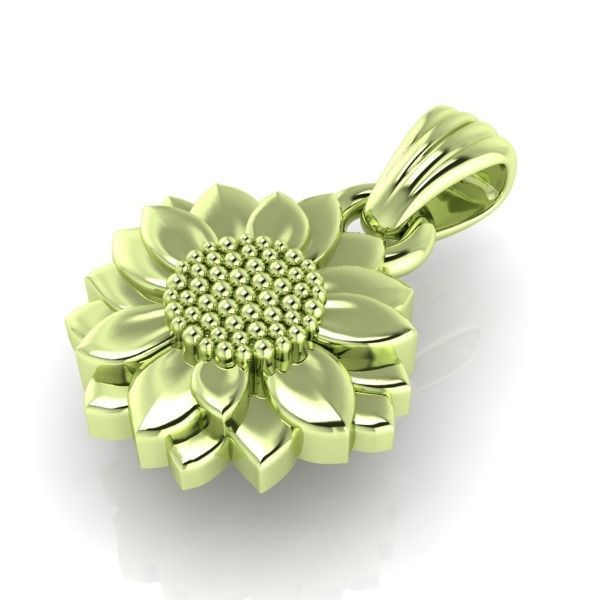 Sunflower Charm pendant necklace bracelet Jewelry  3D print model_9