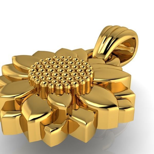 Sunflower Charm pendant necklace bracelet Jewelry  3D print model_13