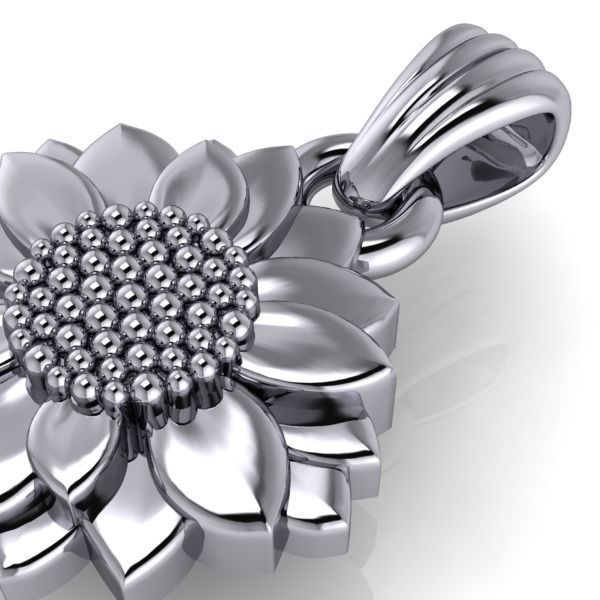 Sunflower Charm pendant necklace bracelet Jewelry  3D print model_4