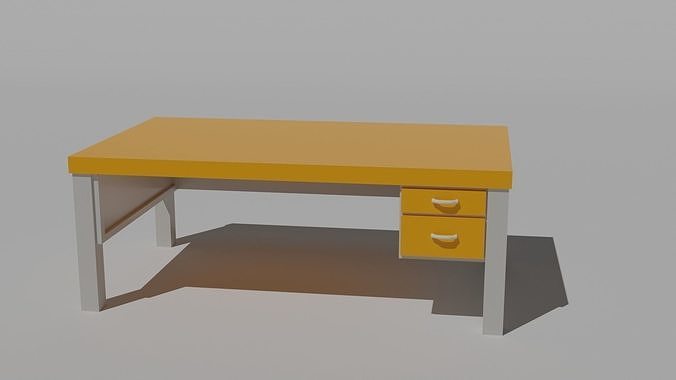 Students desk free 3D model | CGTrader