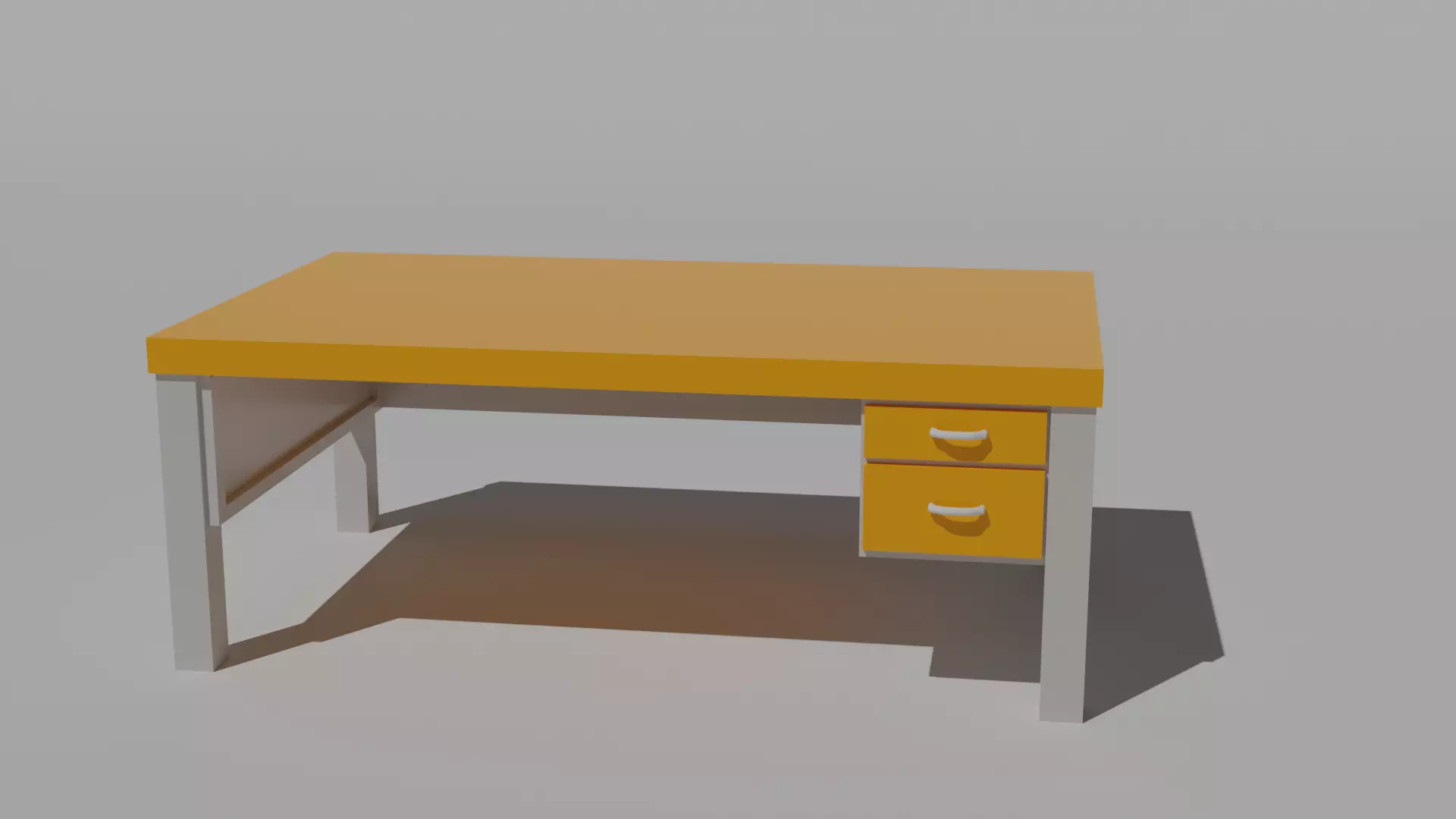 Students desk Free 3D model_0