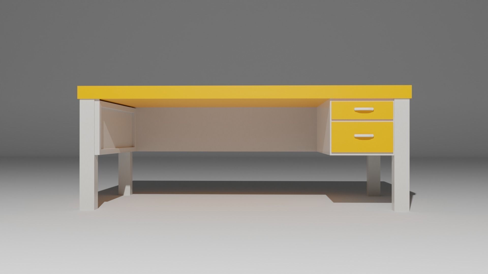 Students desk Free 3D model_3